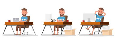 Ofis çalışanı karakter vektör tasarımı. 18 numara.