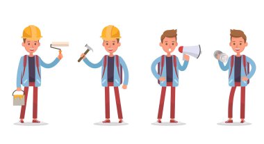 Ofis çalışanı karakter vektör tasarımı. hayır 30