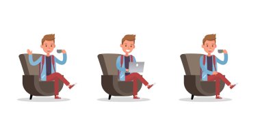 Ofis çalışanı karakter vektör tasarımı. 34 numara.