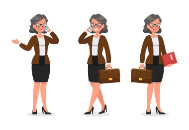 2 numaralı ofis karakter vektör tasarımında çalışan iş kadını grubu.