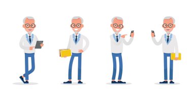 İş adamları 8 numaralı karakter tasarımını yönetir