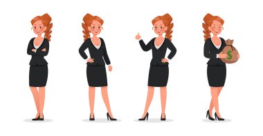 13 numaralı ofis karakter vektör tasarımında çalışan iş kadını grubu.