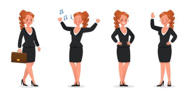 9 numaralı ofis karakter vektör tasarımında çalışan iş kadını grubu.