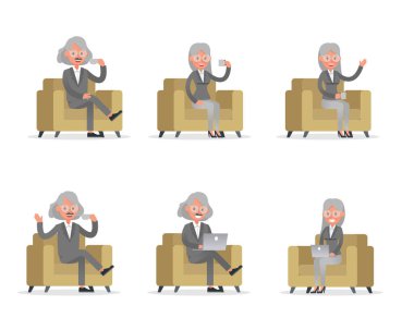 İş adamları eylem karakteri vektör tasarımı no 63 'ü oluşturuyor