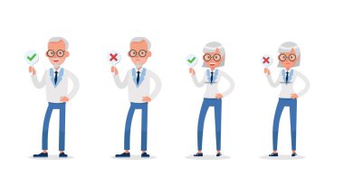 İş adamları çalışıyor ve farklı pozlar veriyor.