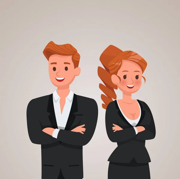 Diseño Vectores Carácter Hombre Negocios Mujer Negocios — Vector de stock