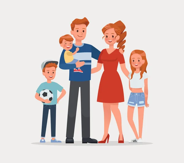 Mutlu aile babası anne ve çocuk karakter tasarımı