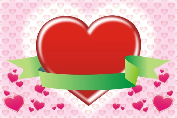 Открытка День Святого Валентина Hearts Put Текст Сердце Подходит Открытки — стоковое фото
