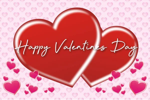 Cartão Dia Dos Namorados Com Corações Coloque Texto Coração Adequado — Fotografia de Stock