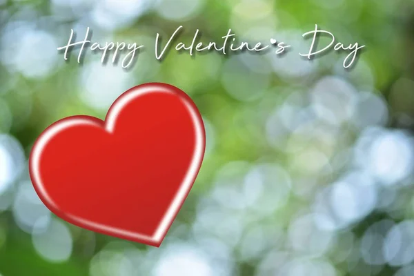 Cartão Dia Dos Namorados Com Corações Forma Coração Fundo Borrado — Fotografia de Stock