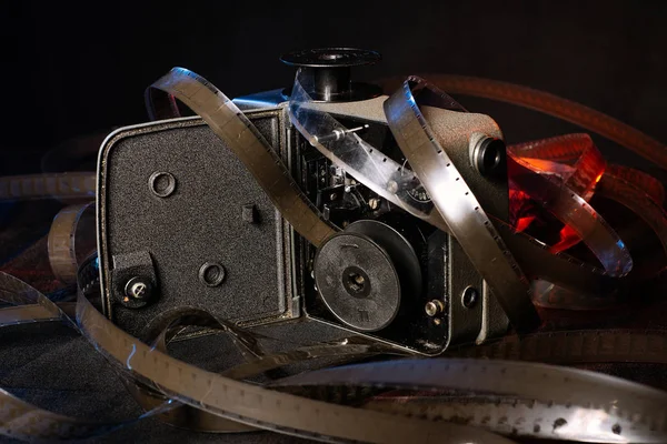 Old Film Insides Vintage Camera Table — Stock Photo, Image