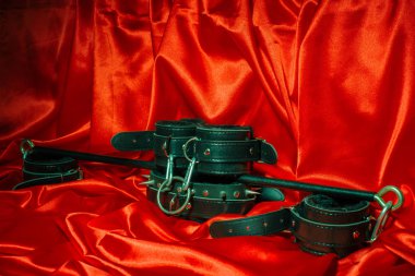 BDSM kıyafet kadar kapatın. Esaret, garip yetişkin seksi oyunlar, ilginçlik ve Bdsm yaşam tarzı kavramı.