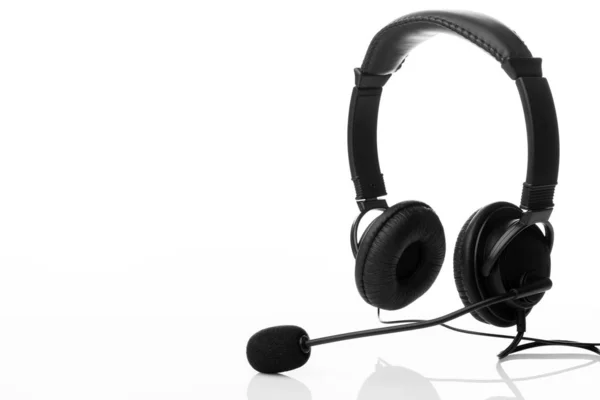 Headset voor medewerkers Call Center of support service op een witte achtergrond — Stockfoto