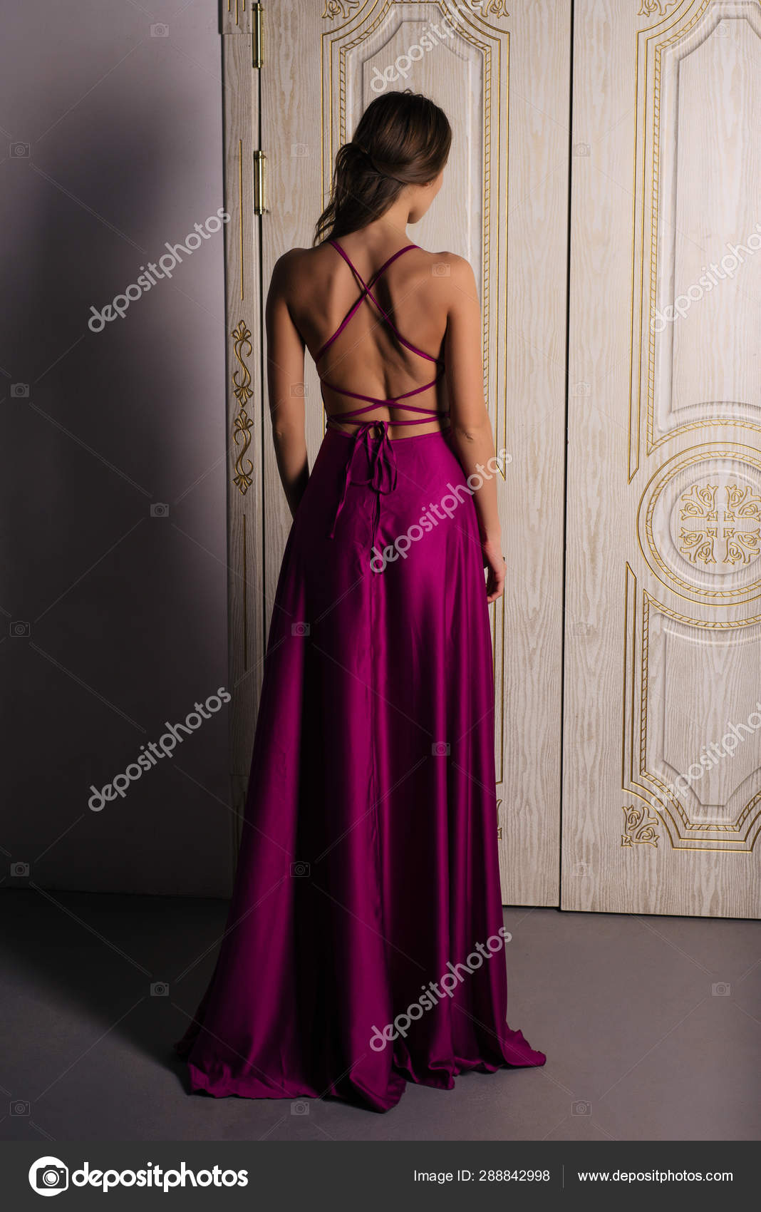 long silky red dress