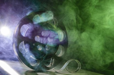 Retro üretim aksesuarları natürmort. Film yapma kavramı.