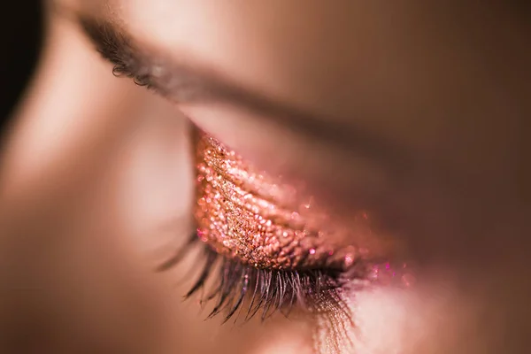 Ojo Cerrado Con Sombra Ojos Párpado — Foto de Stock