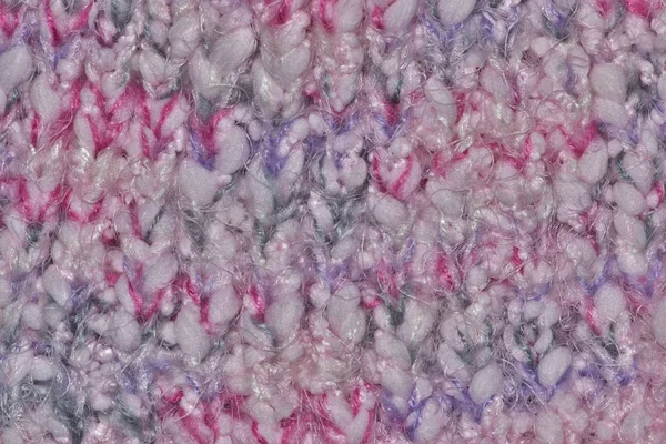 Wool Knit Macro Color Swatch Showing Mottled Combination White Pink — Stock Photo, Image