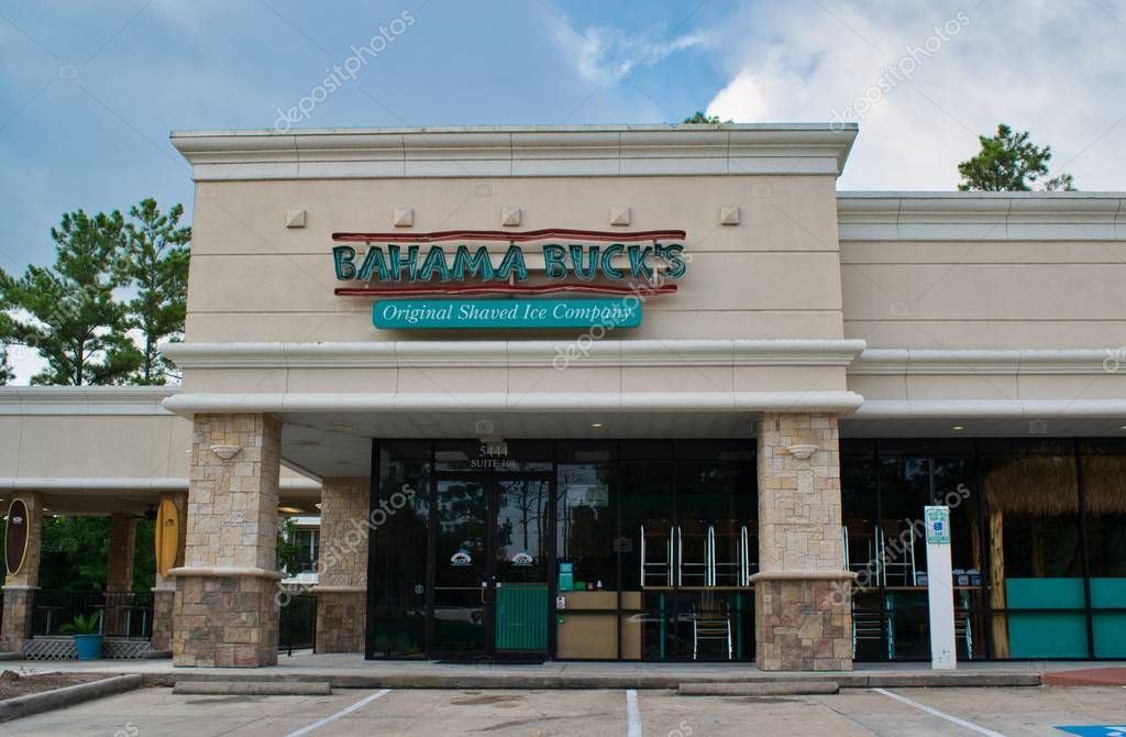 Houston, Texas/USA 08/14/2019: Bahama Buck's store was founded in 1990 in Lubbock, TX and has about 100 stores in a dozen US states, specializing in iced beverages. Pictured location is in Humble, TX.