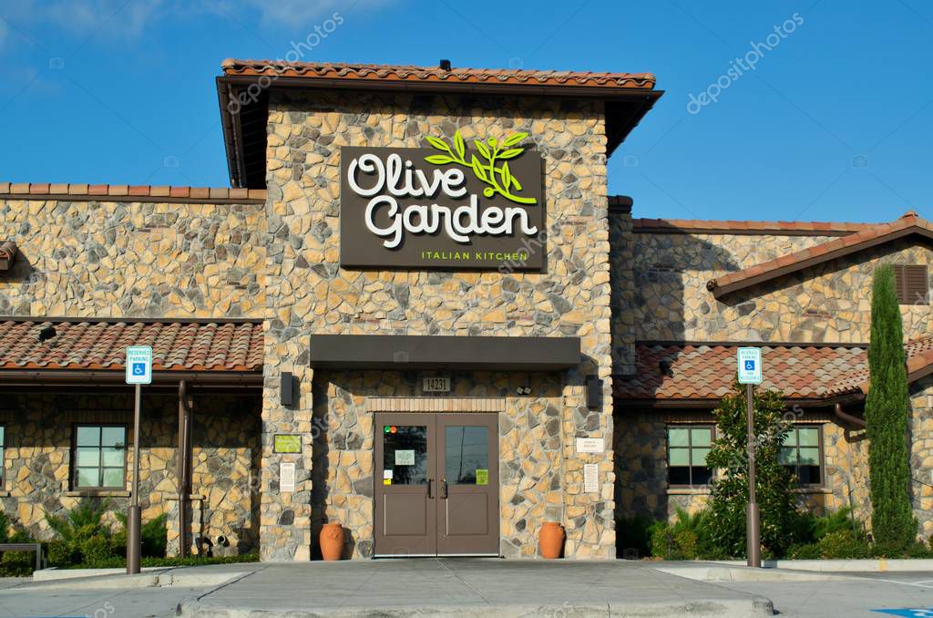 Houston, Texas/USA 08/22/2019: Olive Garden restaurant in Humble, TX. An Italian-American cuisine establishment, it is currently located in three countries with around 1000 store locations.
