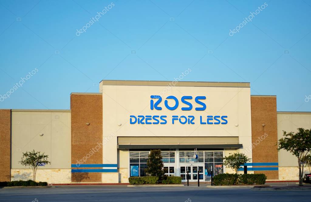Houston, Texas/USA 08/22/2019: Ross Dress For Less clothing store in Atascocita, Texas. Founded in 1982 it's a discount retailer that targets middle income families, specializing in clothing fashion and decor.