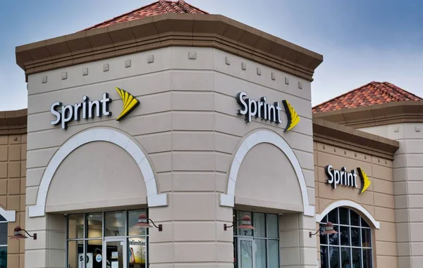 Houston Texas Usa 2020 Sprint Store Houston 1899 브라운 Brown — 스톡 사진