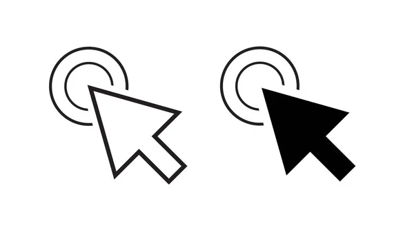 Klik Pointer Icon Monochrome Pijl Cursor Symbool Vector — Stockvector