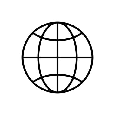 Globe Simge Vektörü, Web Sitesi Sembolü, Dünya İşareti