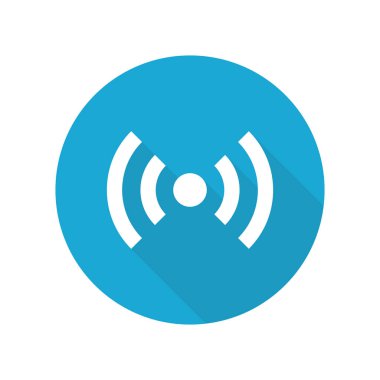 Düz Tarzlı Wifi Simgesi Düğmesi. Kablosuz Sinyal Vektörü İllüstrasyonu
