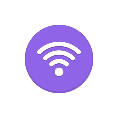 Kablosuz Simge Düğmesi Beyaz Arkaplanda izole edildi. Wifi Sembol Vektörü İllüstrasyonu
