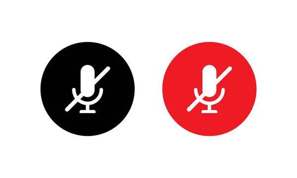 Mute Microphone Icon Επίπεδο Στυλ Που Απομονώνονται Λευκό Φόντο Δεν — Διανυσματικό Αρχείο