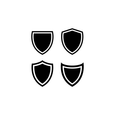 Beyaz Arkaplanda İzole Edilmiş Kalkan Simgesi Vektörü