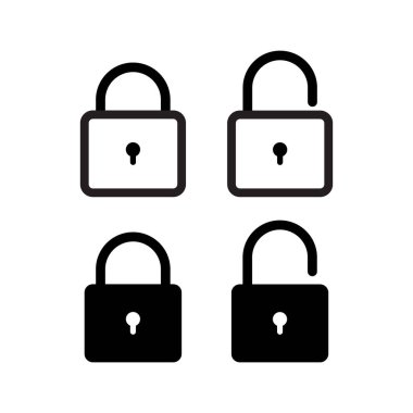 Beyaz Arkaplanda İzole Edilmiş Asma Kilit Simgesi Stili