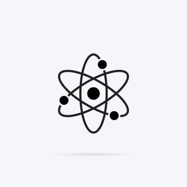 Moda Tarzı Atom Simgesi Vektörü. Bilim İşareti İllüstrasyonu