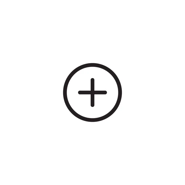 Προσθήκη Εικονιδίου Διάνυσμα Μοντέρνο Στυλ Περίγραμμα Και Circle Εικονογράφηση Σύμβολο — Διανυσματικό Αρχείο