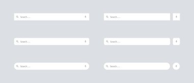 Düz Biçim Tasarımlı Arama Kutusu Vektör Resimleri. Tarayıcı Ögesi