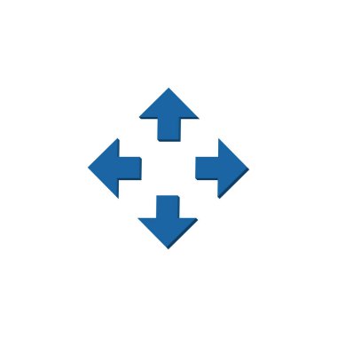 3B Simge Vektörünü Taşı. Tam Ekran Sembol İllüstrasyonu. Ok Yön İşaretleri