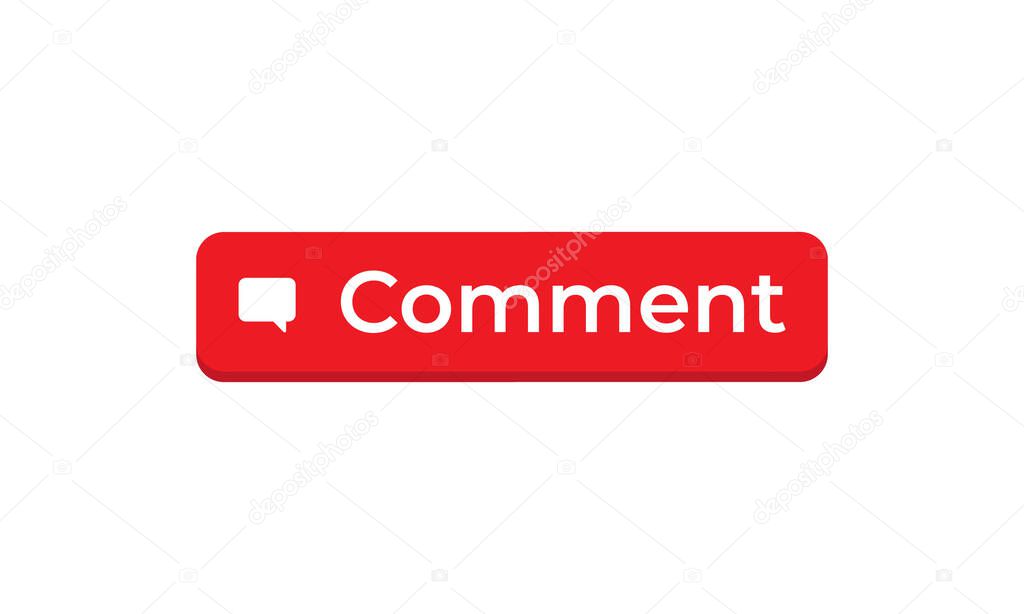 Comment Button Icon Vector in Trendy Flat Style. Commentary Symbol Illustration