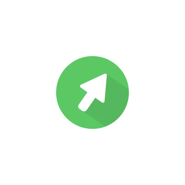 Arrow Cursor Button Icon Vector Trendy Flat Style Isolated White — Stock Vector