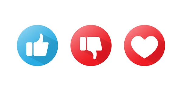 Button Icons Reaction Dislike Love Symbol Vector Illustration — Stock Vector