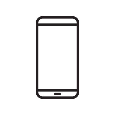 Cep telefonu, akıllı telefon ikon vektörü. Cep telefonu işareti sembolü