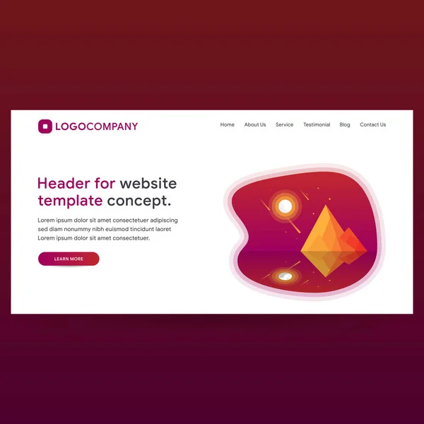 Flat and Gradient Concepts of header web design for website