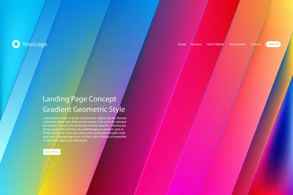 Grafik Başlığı Web Sitesi Şablonu Için Renkli Gradyan Stilini Tasarımı — Stok Vektör