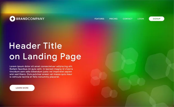 Gradient Futuriste Avec Modèle Web Page Atterrissage — Image vectorielle
