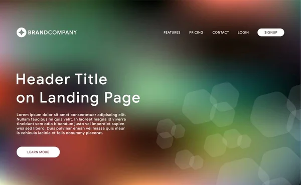 Modèle Web Gradient Futuriste Avec Page Atterrissage — Image vectorielle