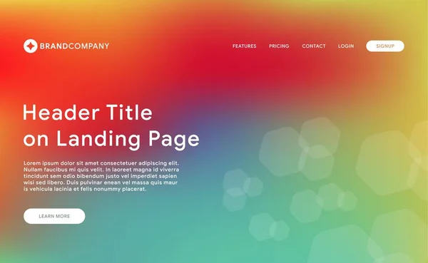Gradient Mesh Hintergrund Mit Header Website Vorlage — Stockvektor