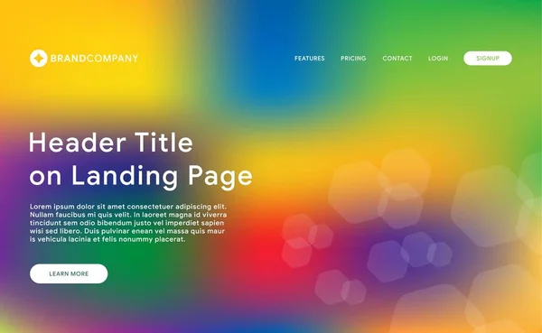 Gradient Mesh Hintergrund Mit Header Website Vorlage — Stockvektor