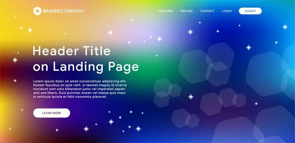 Cabeçalho Modelo Site Com Fundo Malha Gradiente — Vetor de Stock