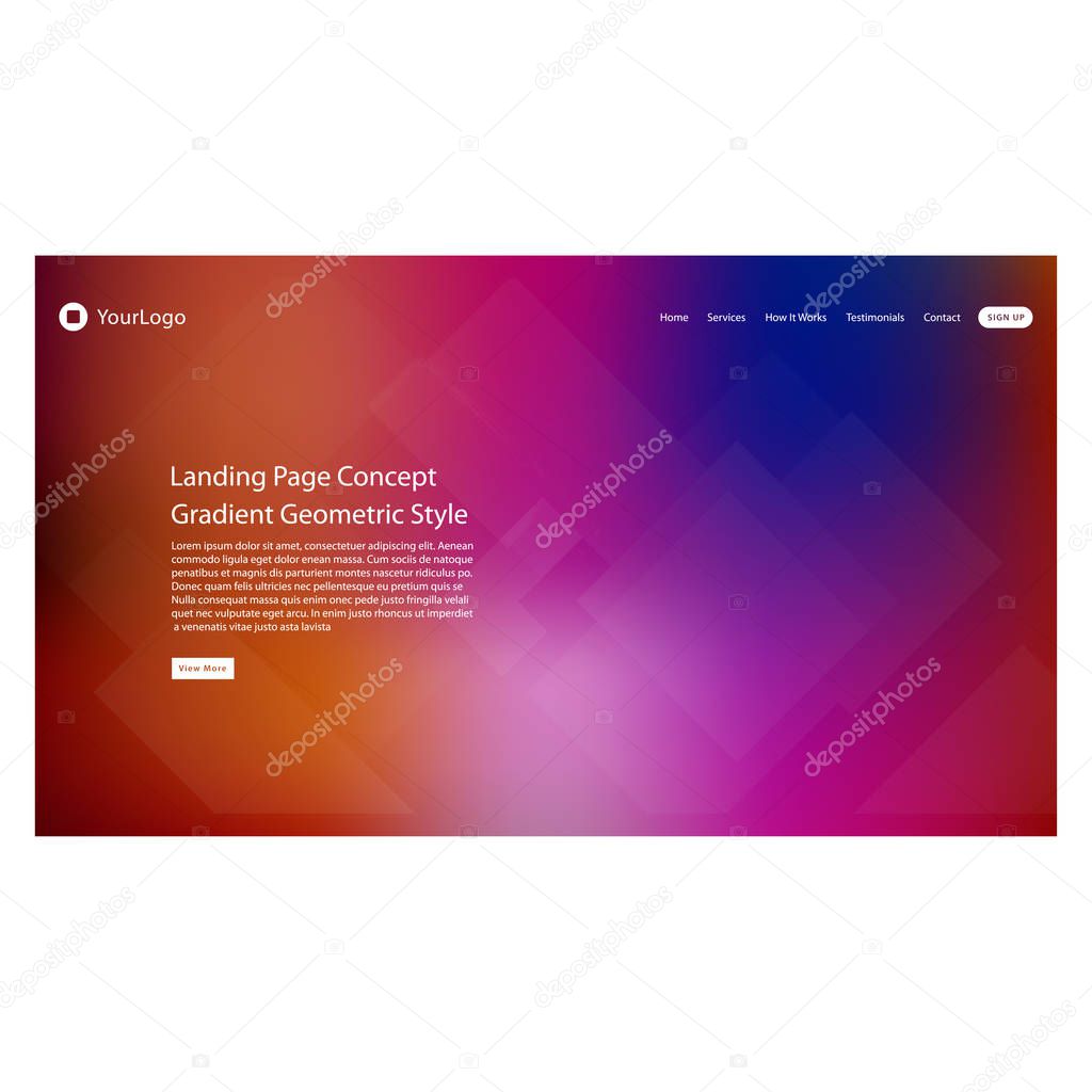 Abstract gradient mesh background of web header for Landing page and website
