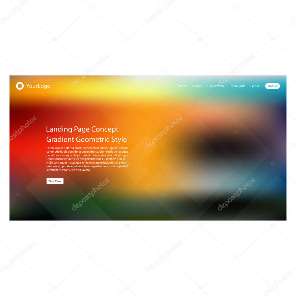 Abstract gradient background and modern design for Landing page and site template