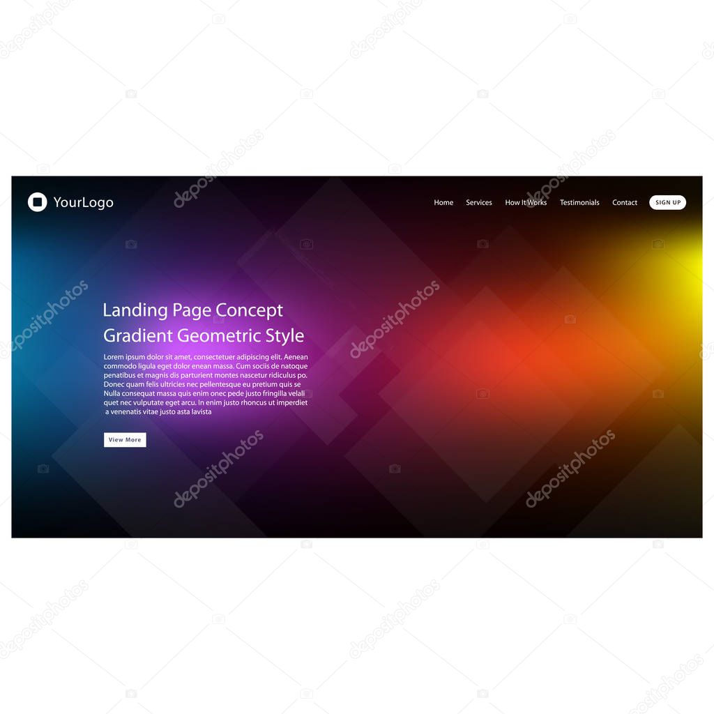 Abstract gradient mesh background of web header for website and landing page template